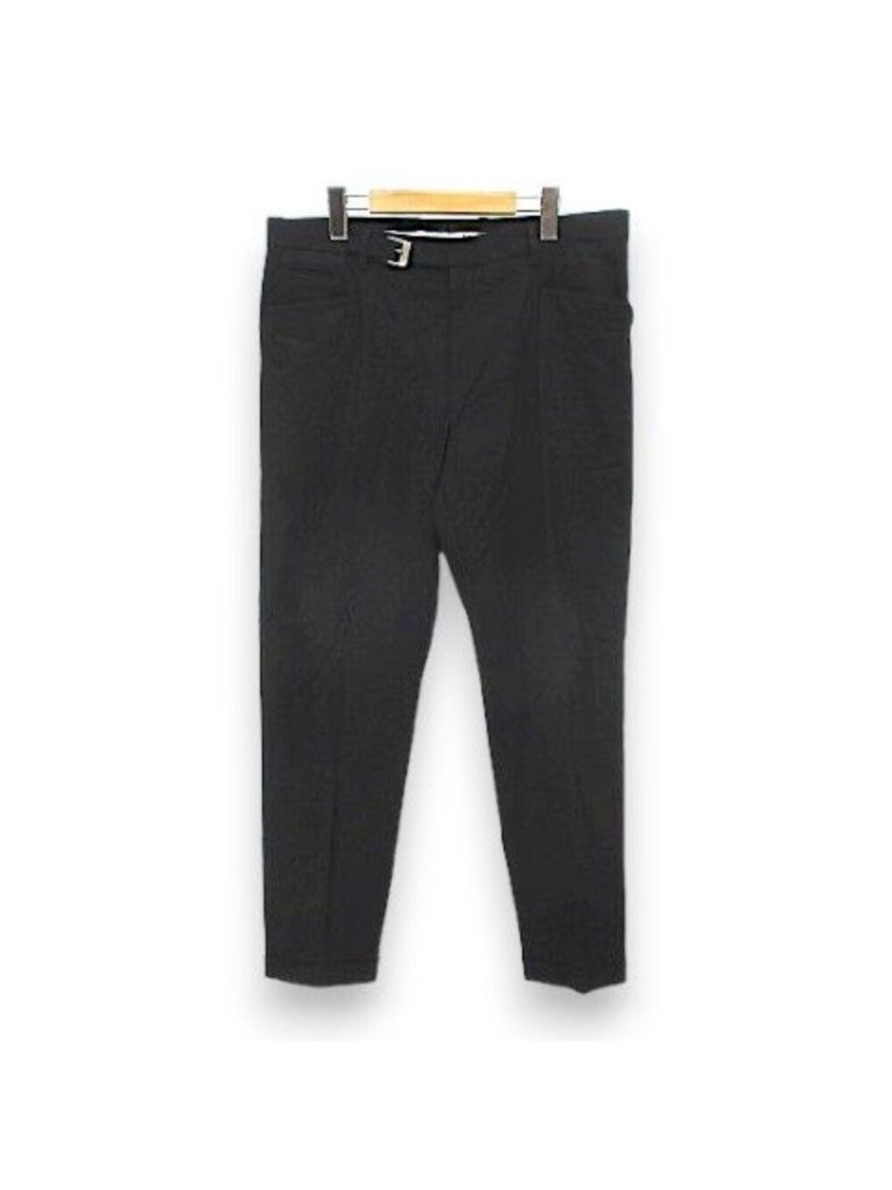 Dolce & Gabbana Long Tapered Pants Black Zip Fly Belt Roll Up Stretch 50